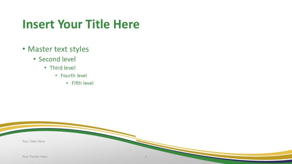 Brazil Flag Presentation Slide Template for PowerPoint Brazil themed presentation slide template with green and yellow wave design inspired by the Brazilian flag for PowerPoint.