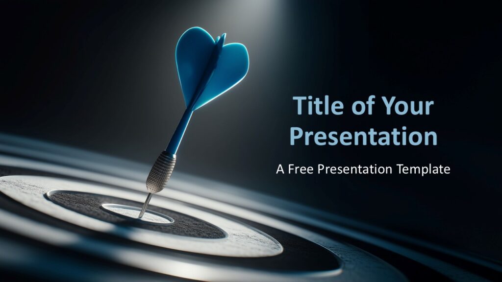 Bullseye Strategy PowerPoint Google Slides Cover Slide Bullseye Strategy cover slide for PowerPoint and Google Slides featuring dart hitting target with strong visual focus and modern design.