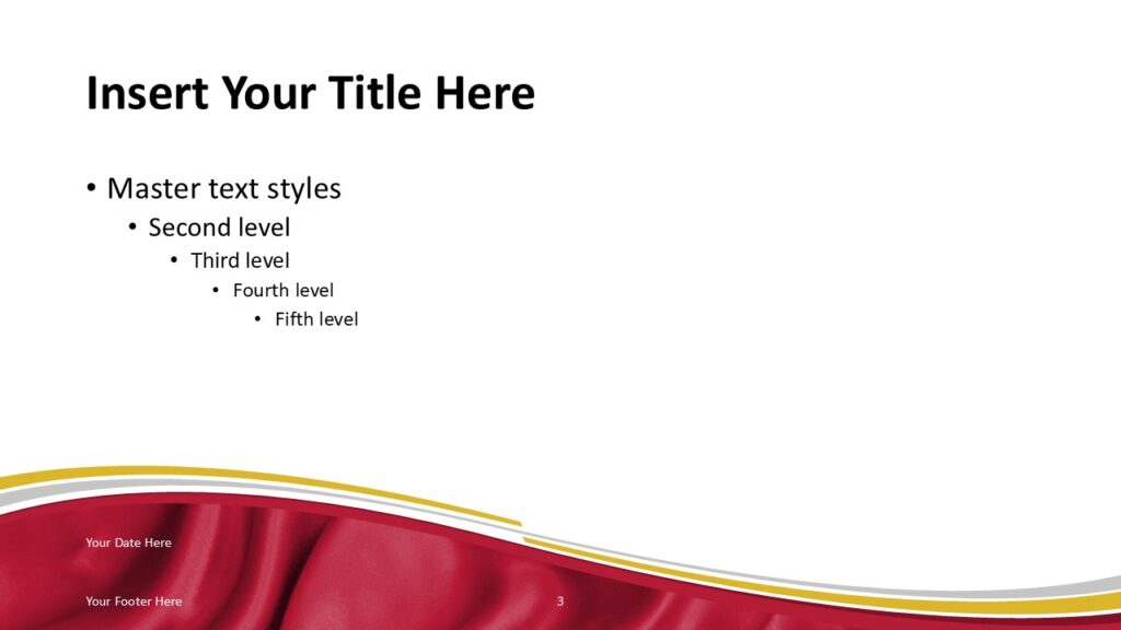 PowerPoint slide template with Egyptian flag inspired red wave design for professional presentation layouts.