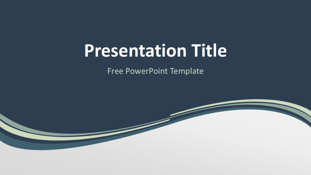Grayish wave PowerPoint template with elegant curved stripe lines and modern abstract presentation design.