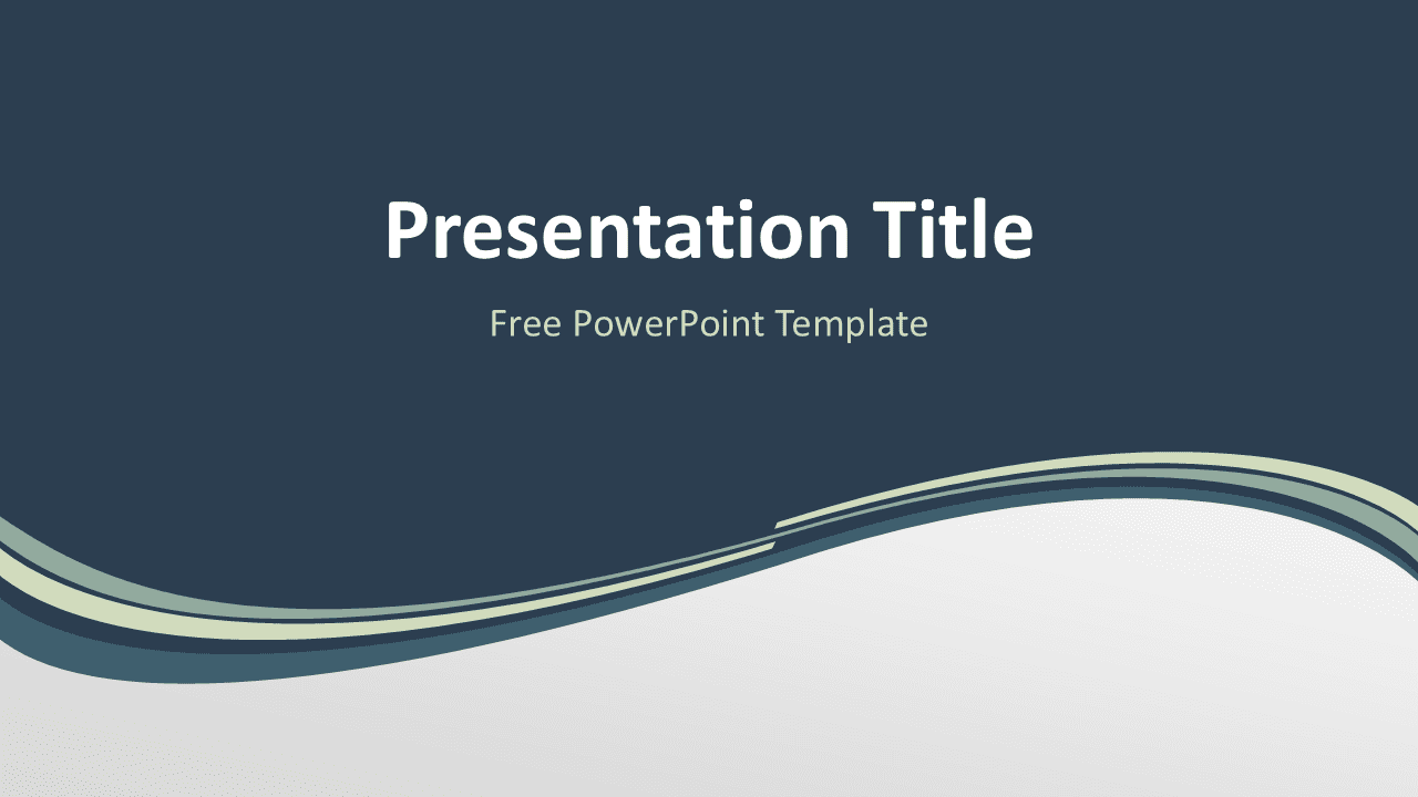Grayish wave PowerPoint template with elegant curved stripe lines and modern abstract presentation design.