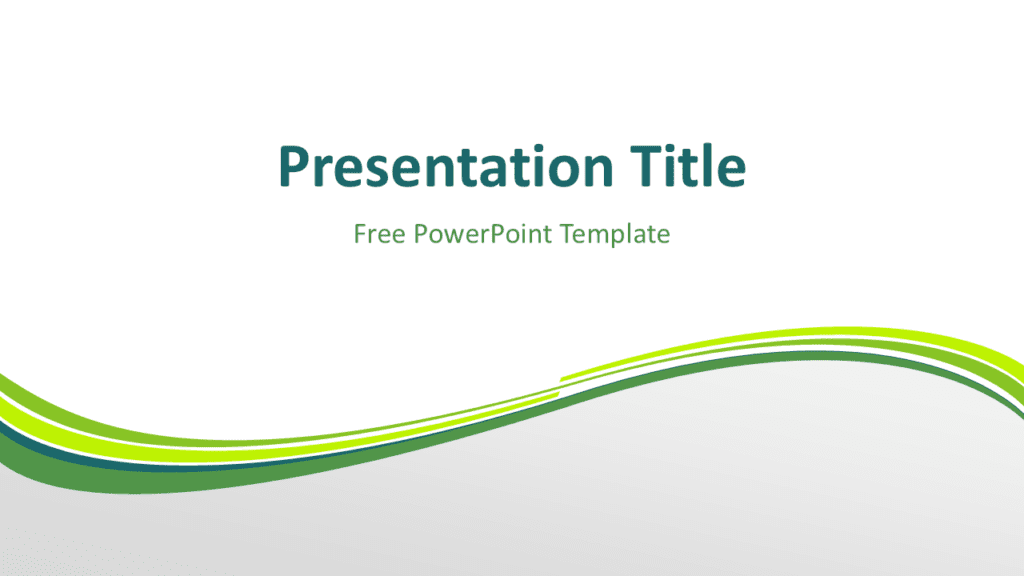 Green Wave PowerPoint Template for PowerPoint and Google Slides Abstract green wave PowerPoint template with layered curved stripes creating a clean modern presentation background design.