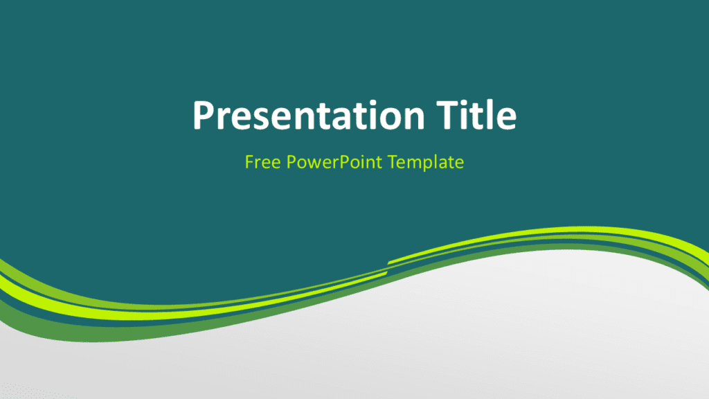 Green Wave PowerPoint Template for PowerPoint and Google Slides Green wave PowerPoint template with layered curved stripes on dark background for a modern presentation design.