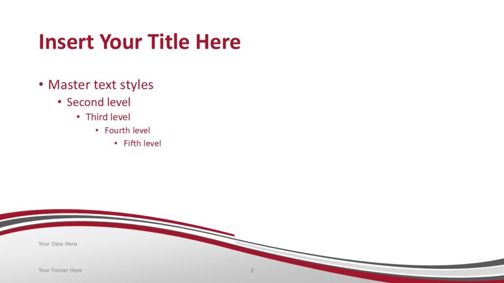 Indonesia Flag Presentation Slide Template for PowerPoint Indonesia themed presentation slide template with red and white wave design inspired by the Indonesian flag for PowerPoint.