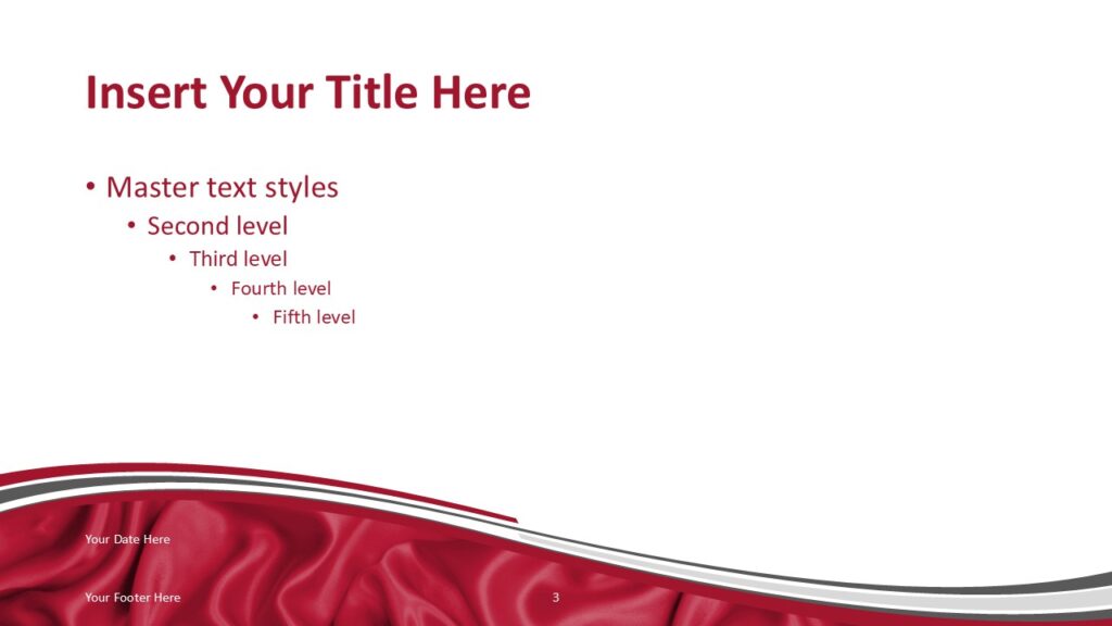 Indonesia Red and White Slide Template for PowerPoint PowerPoint slide template featuring Indonesian flag colors with flowing red and white wave design for presentations.