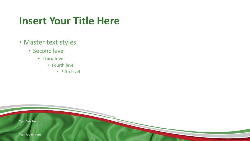 Iran Flag Green Wave Slide Template for PowerPoint Iran Flag Green Wave Slide Template for PowerPoint