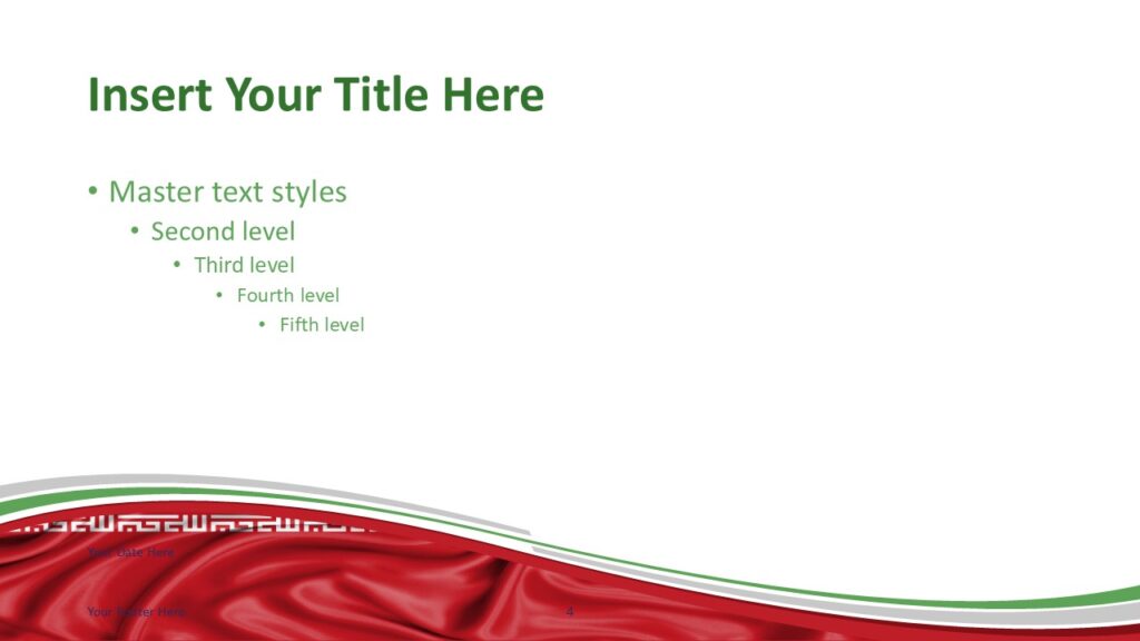 Iran Flag Red Wave Slide Template for PowerPoint Iran Flag Red Wave Slide Template for PowerPoint
