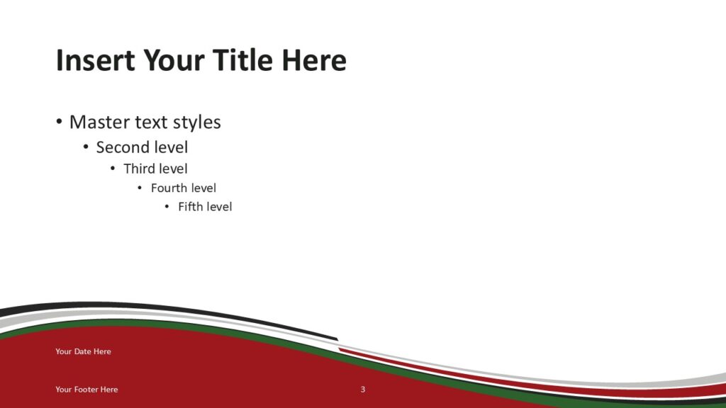 Kenya Flag PowerPoint Template Red Wave Slide Kenya Flag PowerPoint Template Red Wave Slide