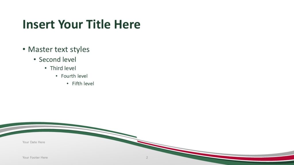 Mexico Flag Presentation Slide Template for PowerPoint Mexico themed presentation slide template with green white red wave design inspired by the Mexican flag for PowerPoint slides.