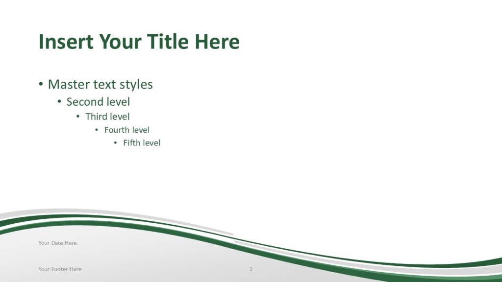 Nigeria Flag Presentation Slide Template for PowerPoint Nigeria themed presentation slide template with green and white wave design inspired by the Nigerian flag for PowerPoint.