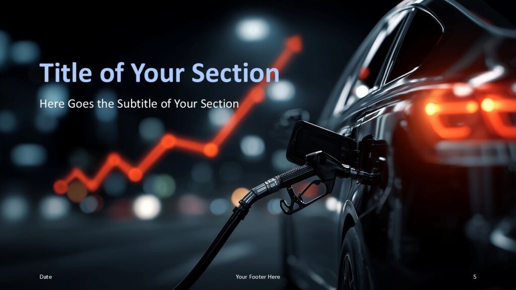 Oil Price Trends Alternate Section Slide PowerPoint Google Slides Alternative section divider from Oil Price Trends presentation template for PowerPoint and Google Slides designed for energy industry presentations.