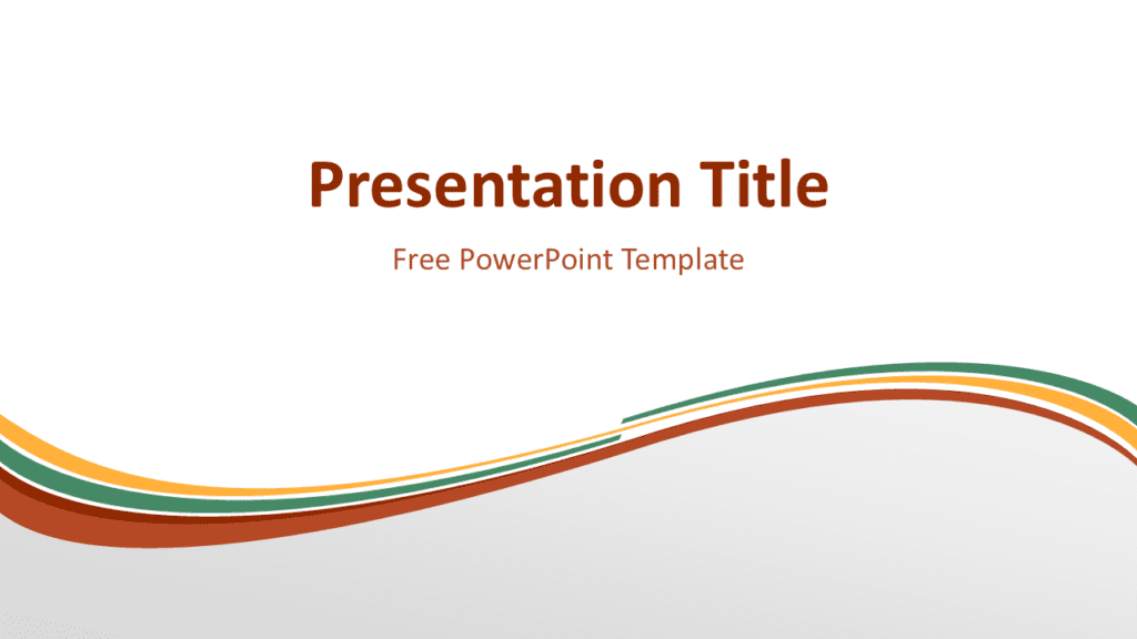 Orange Green Wave PowerPoint Template for PowerPoint and Google Slides Orange green wave PowerPoint template with clean striped curved lines and modern abstract presentation background.