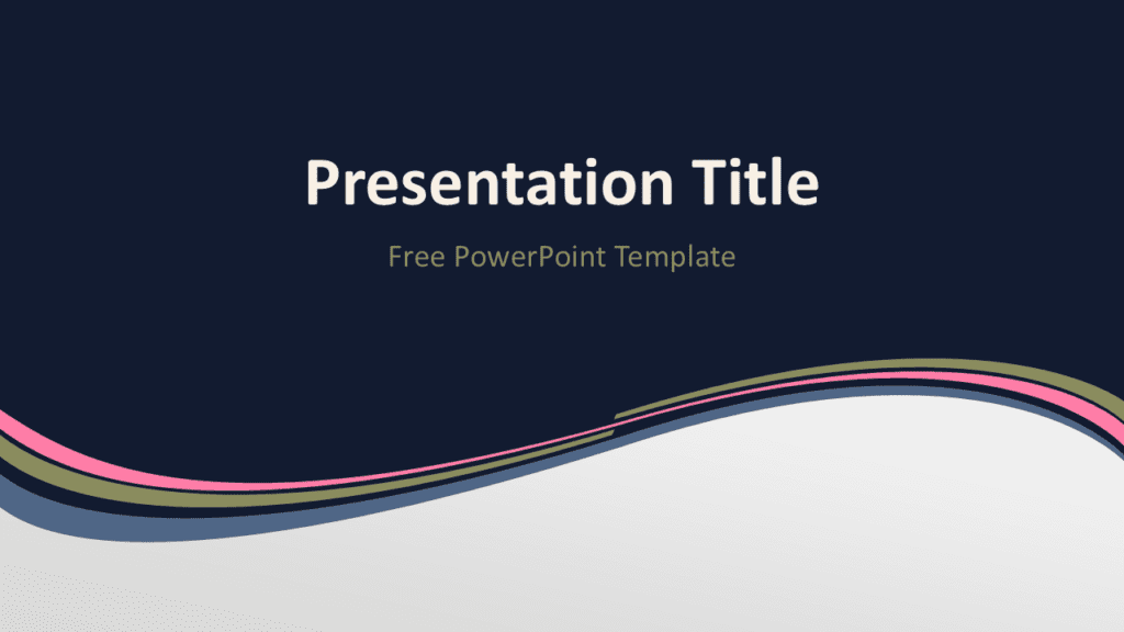 Pink Wave PowerPoint Template for PowerPoint and Google Slides Elegant pink wave PowerPoint template with curved stripes on dark background for modern presentation design.