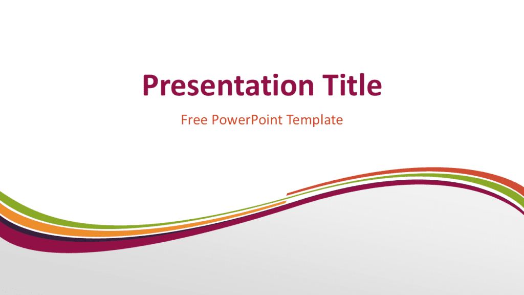 Purple Wave PowerPoint Template for PowerPoint and Google Slides Purple wave PowerPoint template with elegant colorful curved stripes creating a clean abstract presentation background.