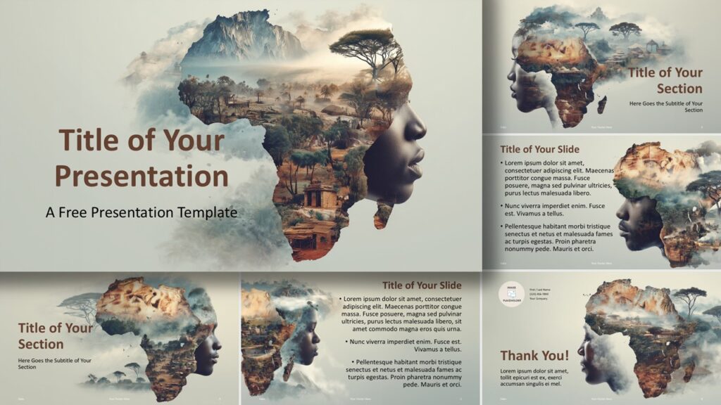 Lucky Clover presentation template for PowerPoint and Google Slides featuring nature-inspired slides with clover imagery and elegant green design.