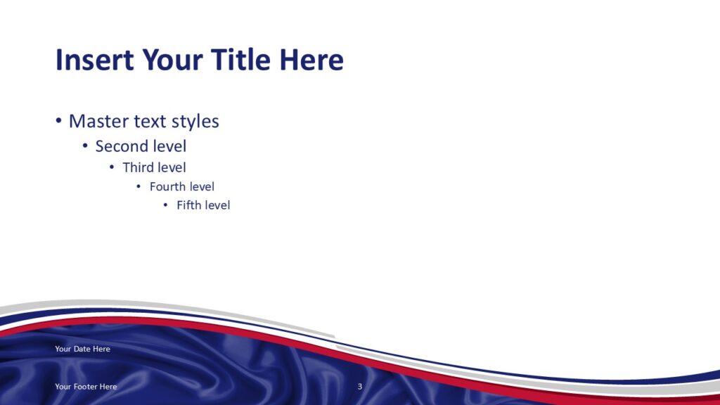 Thailand Flag Blue Wave Slide Template for PowerPoint