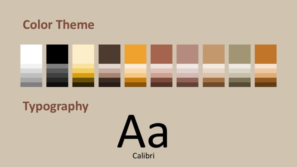 Tropical Serenity Colors Fonts PowerPoint Google Slides Tropical Serenity fonts and color palette slide for PowerPoint and Google Slides showing typography and warm earthy color scheme