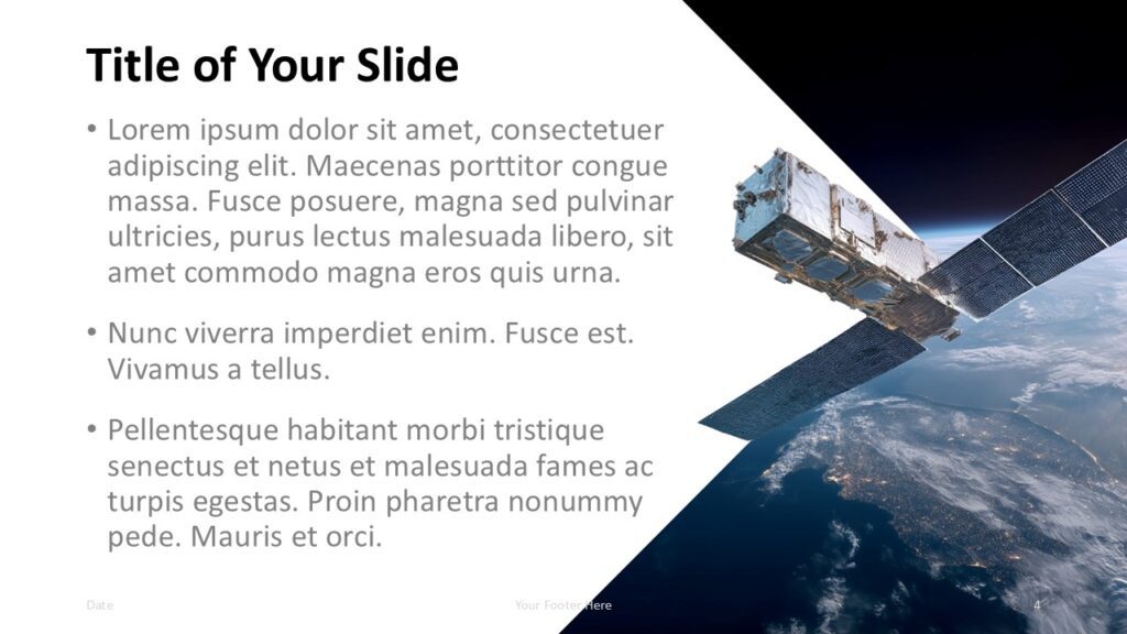 Aerospace Horizon PowerPoint content slide for Google Slides with clean text layout, image area, and modern structure.