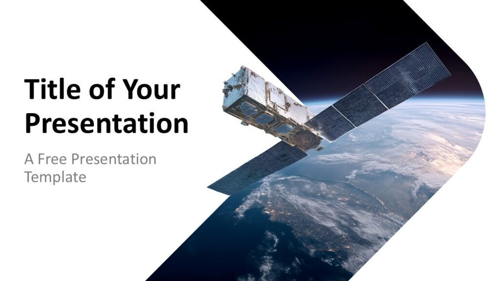 Aerospace Horizon PowerPoint cover slide for Google Slides with space imagery, clean layout, and modern title design.