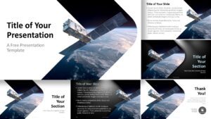 Aerospace Horizon PowerPoint template for Google Slides with all slides preview, orbital visuals, and editable layouts.