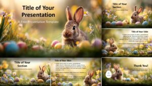 Easter Meadow presentation template for PowerPoint and Google Slides with cohesive spring design, pastel colors, and editable slide layouts