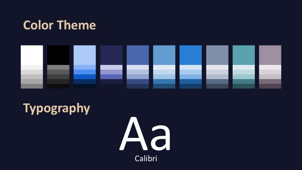 Future Touch Colors Fonts PowerPoint Google Slides Color palette and typography slide for PowerPoint and Google Slides showing coordinated scheme and readable font styles.