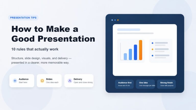 Illustrated guide to making a good presentation — audience, slides, and delivery
