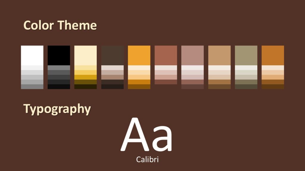 Light Path Colors Fonts PowerPoint Google Slides Light Path Illumination color palette and typography slide for PowerPoint and Google Slides showing warm tones and clean Calibri font style.