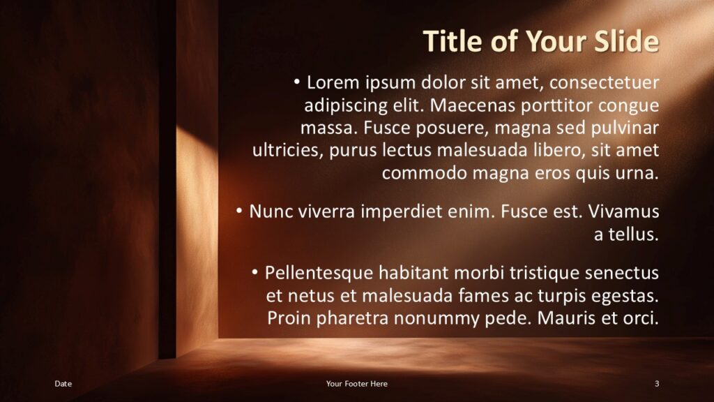 Light Path Alternate Content PowerPoint Google Slides Light Path Illumination alternate content slide for PowerPoint and Google Slides with centered text layout, soft lighting, and modern presentation style.