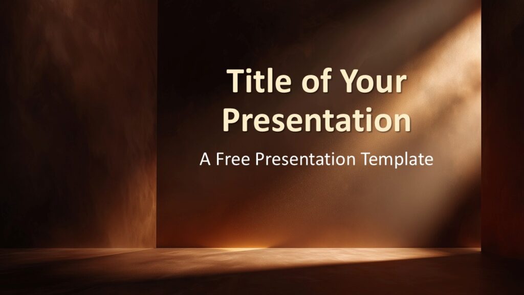 Light Path Cover Slide PowerPoint Google Slides Light Path Illumination cover slide for PowerPoint and Google Slides with cinematic lighting, warm tones, and elegant presentation layout design.