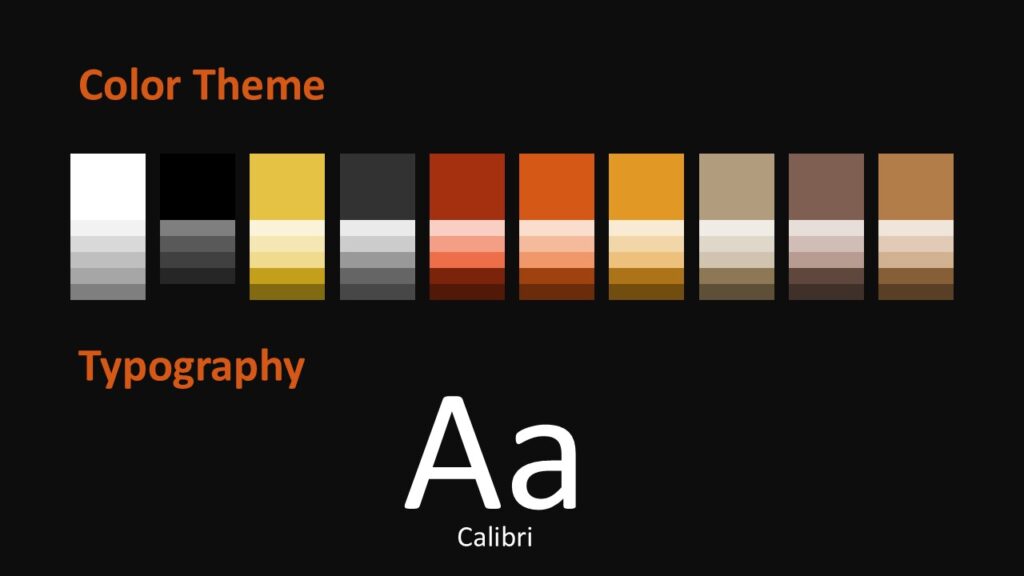 Mars Horizon Palette PowerPoint Google Slides Template Mars Horizon PowerPoint and Google Slides palette slide showing colors, typography, and editable style guidance.