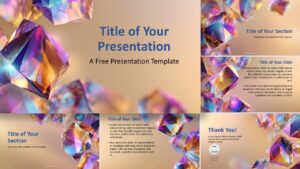 Prism Glow template for PowerPoint and Google Slides with all slides preview, crystal visuals, and editable layouts.