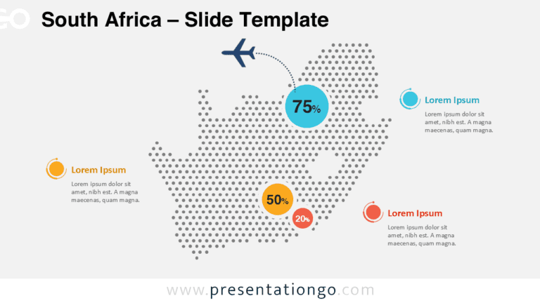 South Africa Dotted Map Infographic for PowerPoint