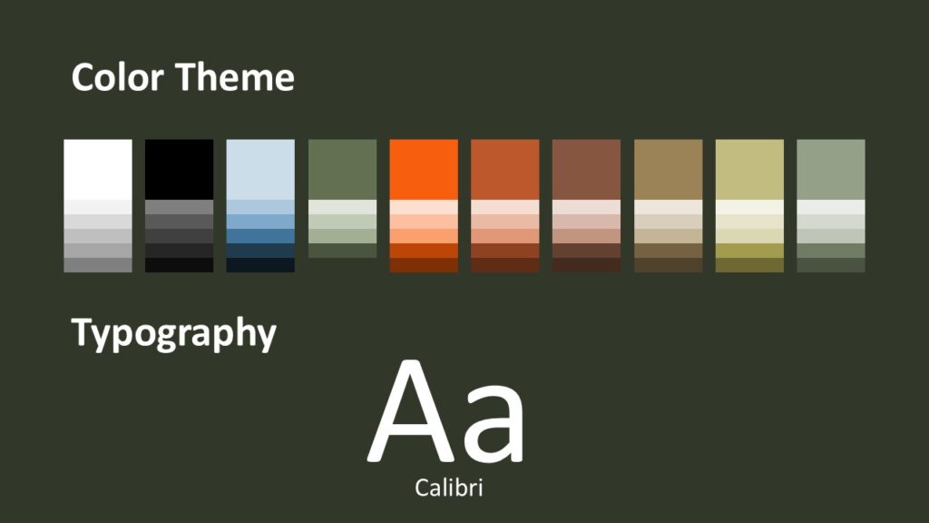 Victory Trophy PowerPoint Google Slides Color Palette Victory Trophy PowerPoint and Google Slides template color palette and typography slide showing gold, green tones and clean font style
