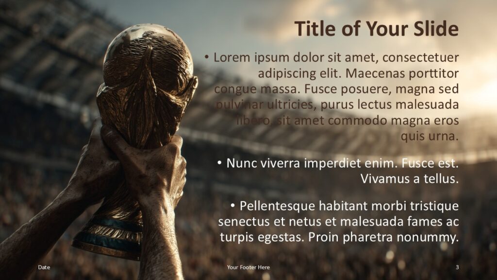 Victory Trophy PowerPoint Google Slides Content Slide Victory Trophy template for PowerPoint and Google Slides with centered content layout designed for storytelling and structured presentations