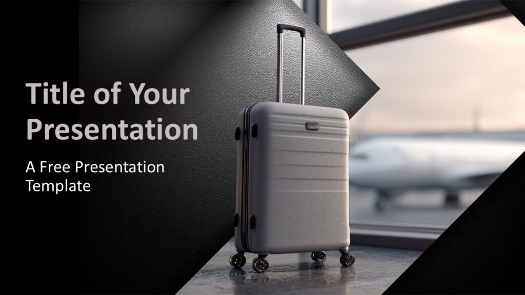 Airport Terminal Cover PowerPoint Google Slides Airport Terminal cover slide template for PowerPoint and Google Slides with clean airport photo framing and bold title.