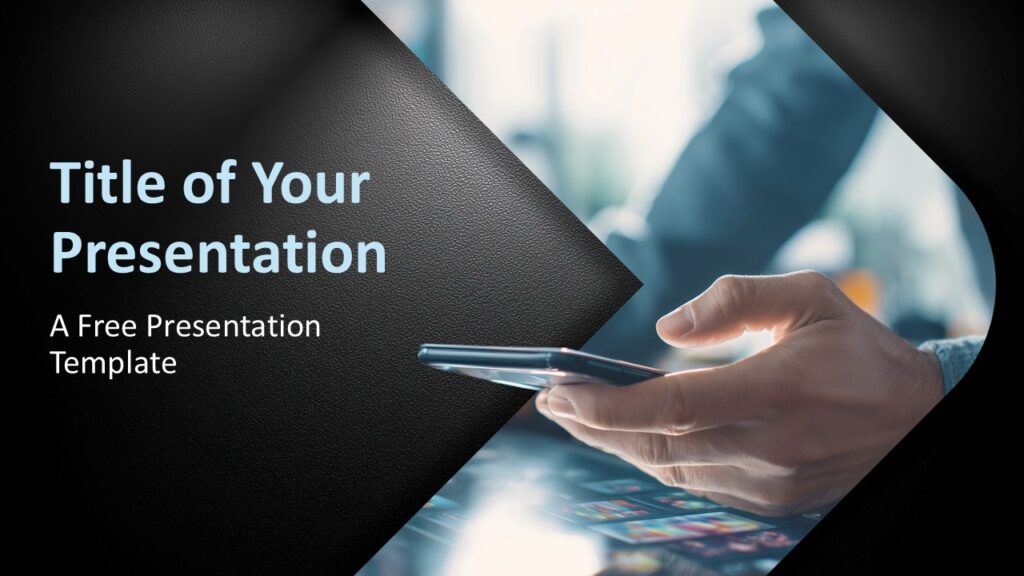 Mobile Edge cover slide for PowerPoint and Google Slides template with smartphone image mask and spacious title area.