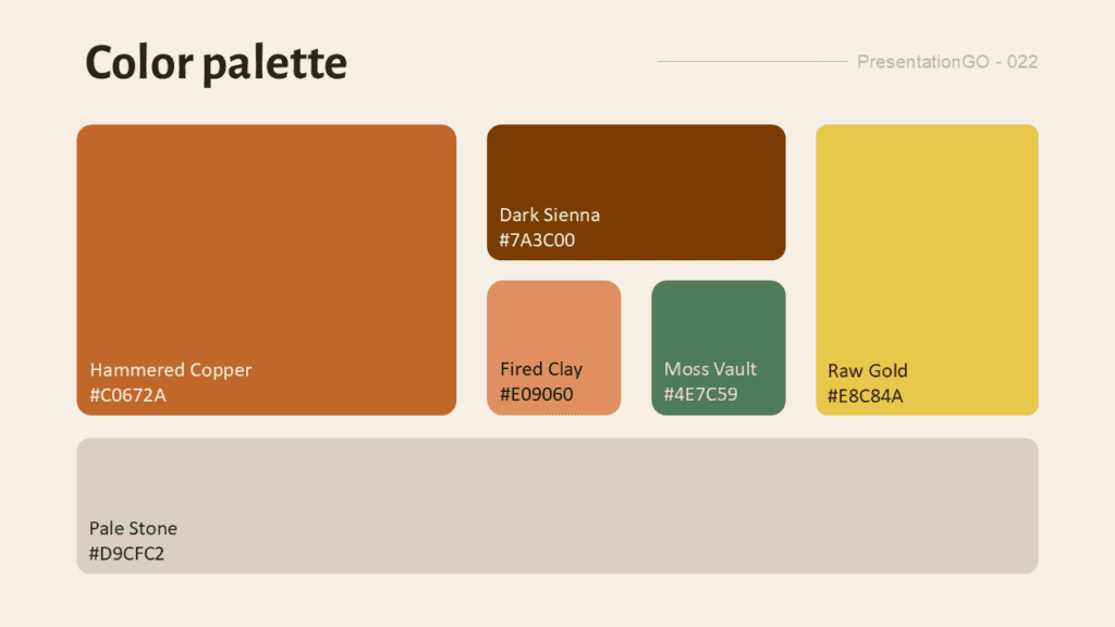 Patina House XML Color Palette for PowerPoint Patina House custom XML color palette showing named colors for PowerPoint presentations