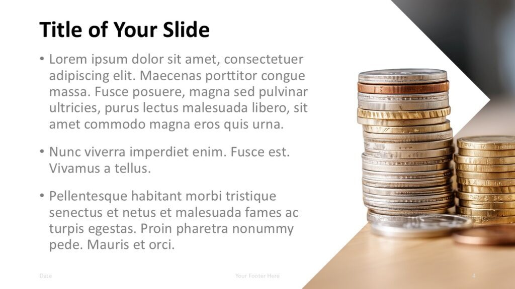 Stacked Wealth Content PowerPoint Google Slides Light Stacked Wealth bright content slide for PowerPoint and Google Slides with readable bullets and editable finance layout.