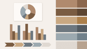 Trench & Steel PowerPoint color palette with charts, arrows, and coordinated neutral presentation colors