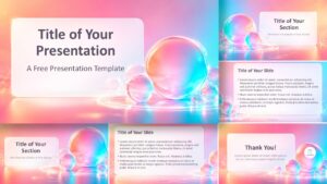 Aurora Bubbles template for PowerPoint and Google Slides with pastel gradients, glossy spheres, and editable slides.