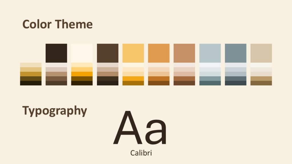 Cross of Hope PowerPoint Google Slides Palette Fonts Cross of Hope palette and fonts slide for PowerPoint and Google Slides with custom colors, Calibri type, and style guide.