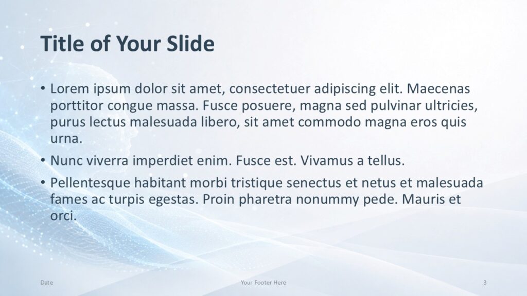 Digital Mind content slide for PowerPoint and Google Slides with mirrored layout, blue network texture, and editable text.