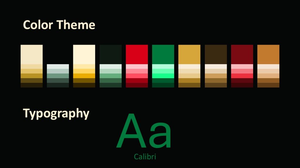 Juneteenth Starburst palette and fonts slide for PowerPoint and Google Slides with themed colors and Calibri typography.