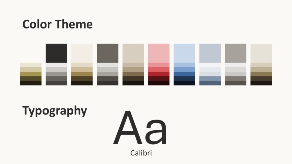 Notebook Doodles PowerPoint Google Slides Colors Fonts Notebook Doodles color palette and fonts slide for PowerPoint and Google Slides Template with soft accents and Calibri type.
